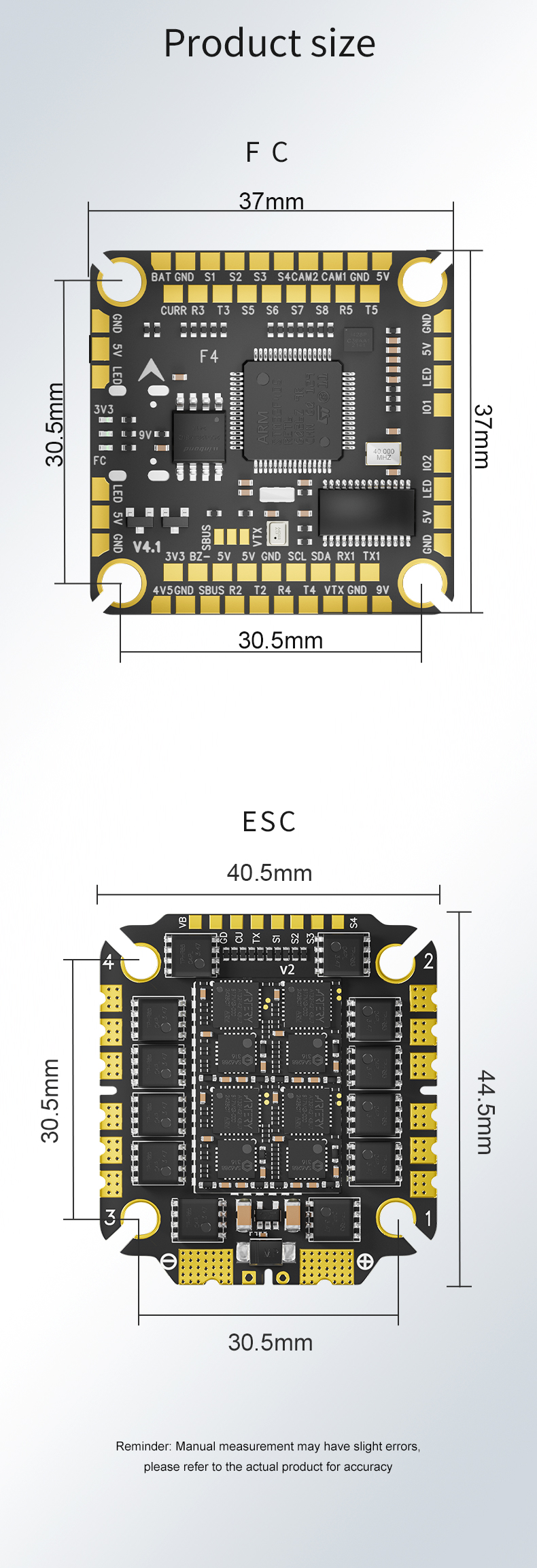 Aocoda-RC F475 V4 Stack F405 V4 3075 AM32 75A 4in1ESC 30x30mm 3-6S for ...